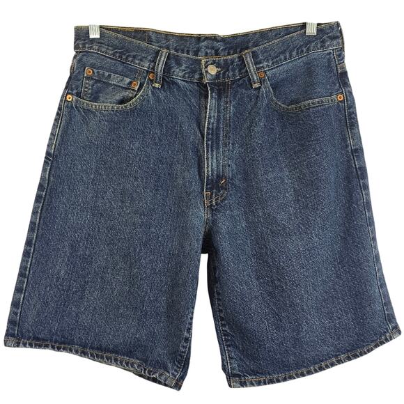 W Levi's 550 Men's Blue Jean Denim Shorts Waist Size 36 Dad Jorts Casual Summer - Picture 1 of 9